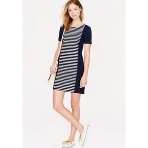 J. Crew Navy and Cream Striped Mini Dress